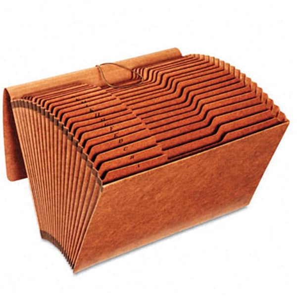 Globe-Weis Accordion Files with Flap 21 Pockets 1/3 Tab Letha Tone Legal Brown R119ALHD - main